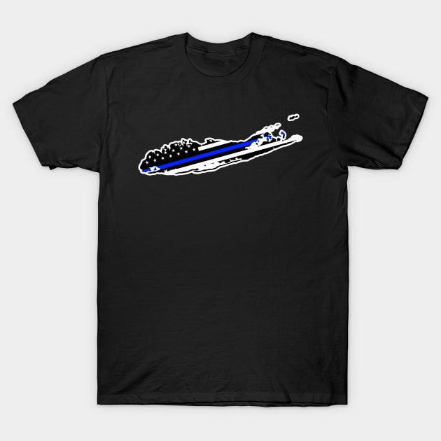 Long Island Thin Blue Line T-Shirt by ilvms